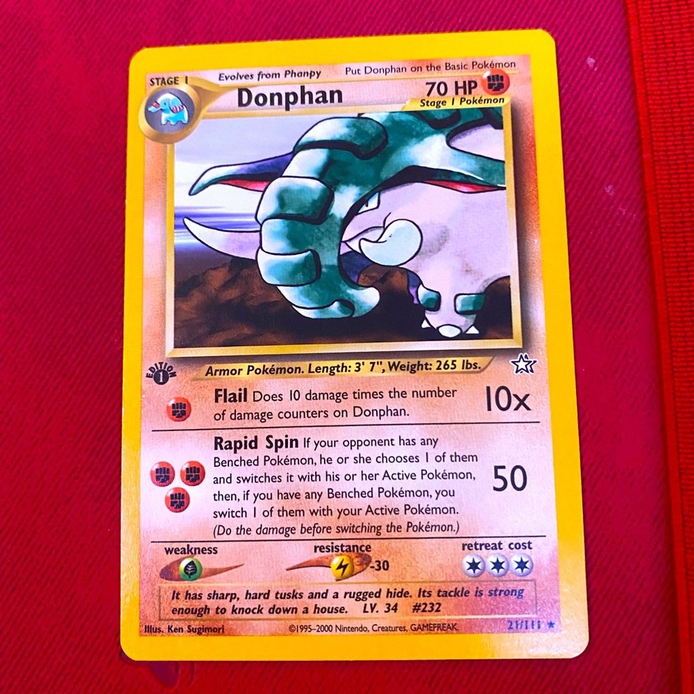1999 Pokémon rare first edition donphan near mint